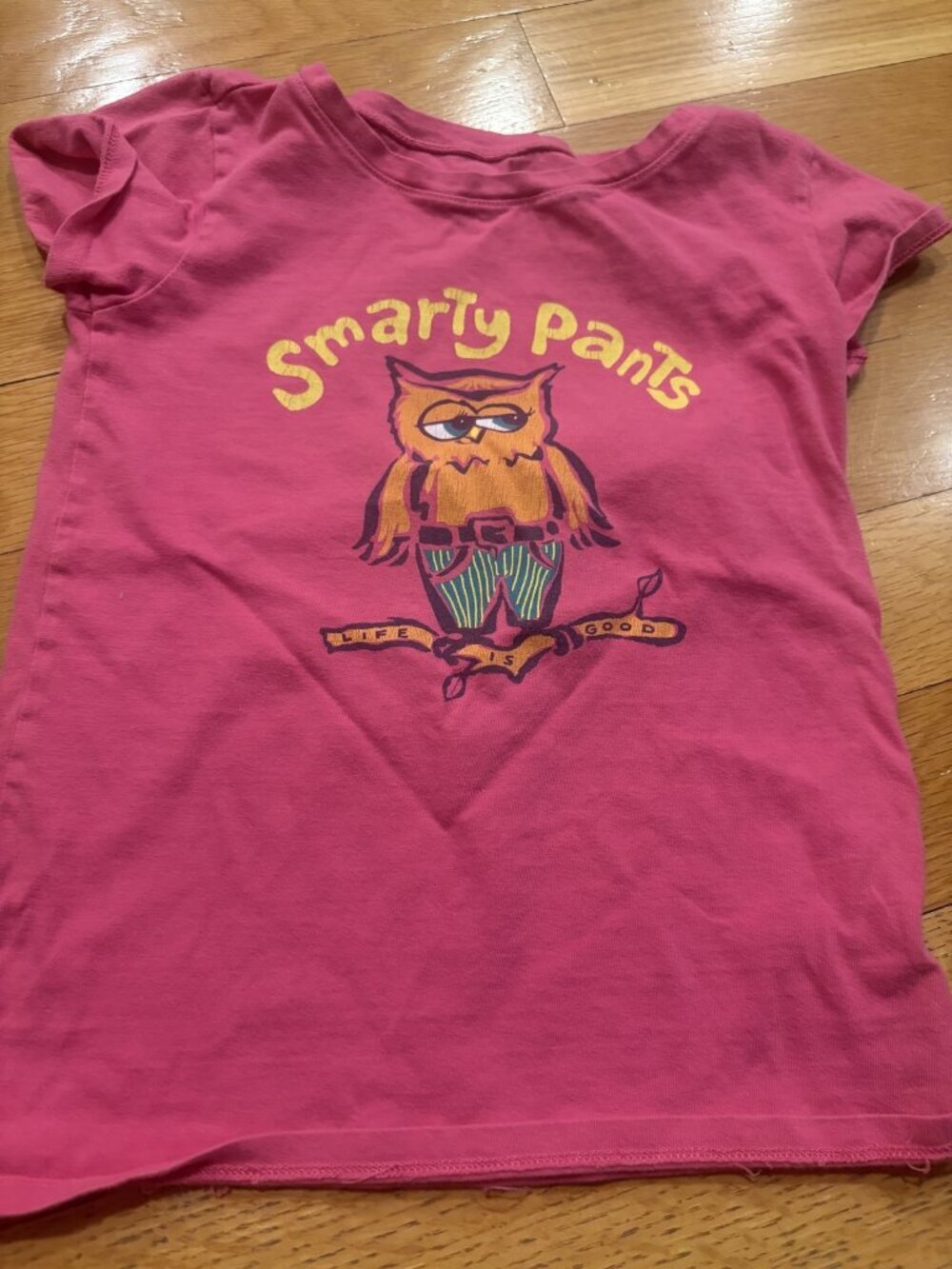Life is good Size Medium (M) Smarty Pants Owl Graphic Short Sleeve Tee